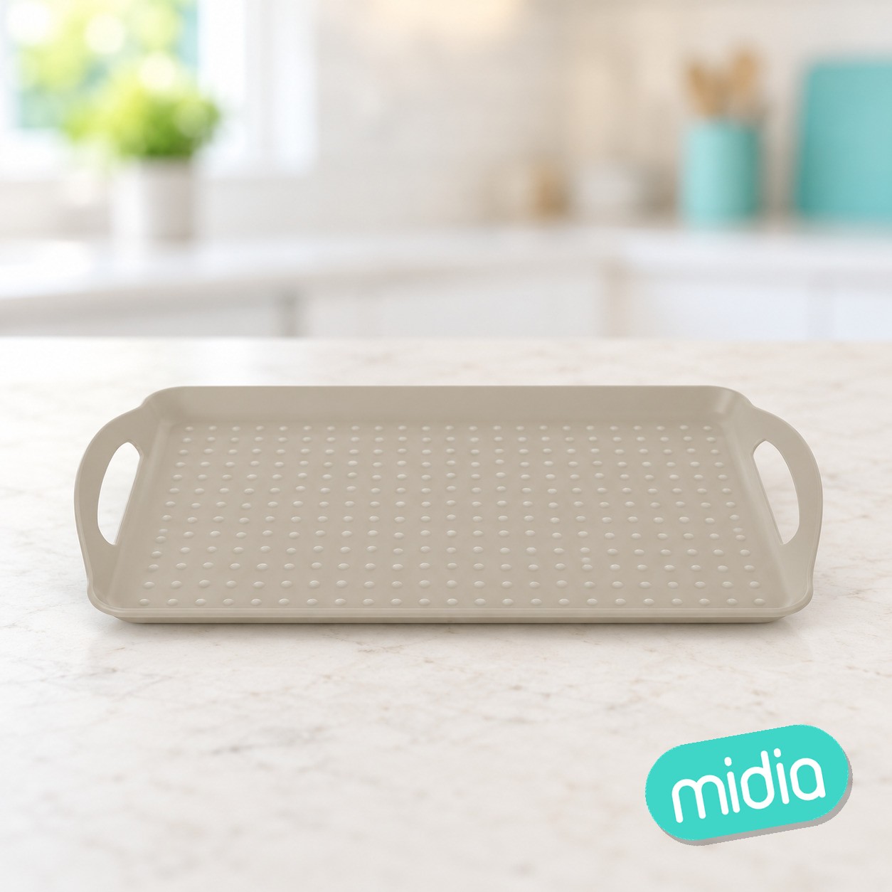 Bandeja antideslizante Poly 42 x 32 cm beige