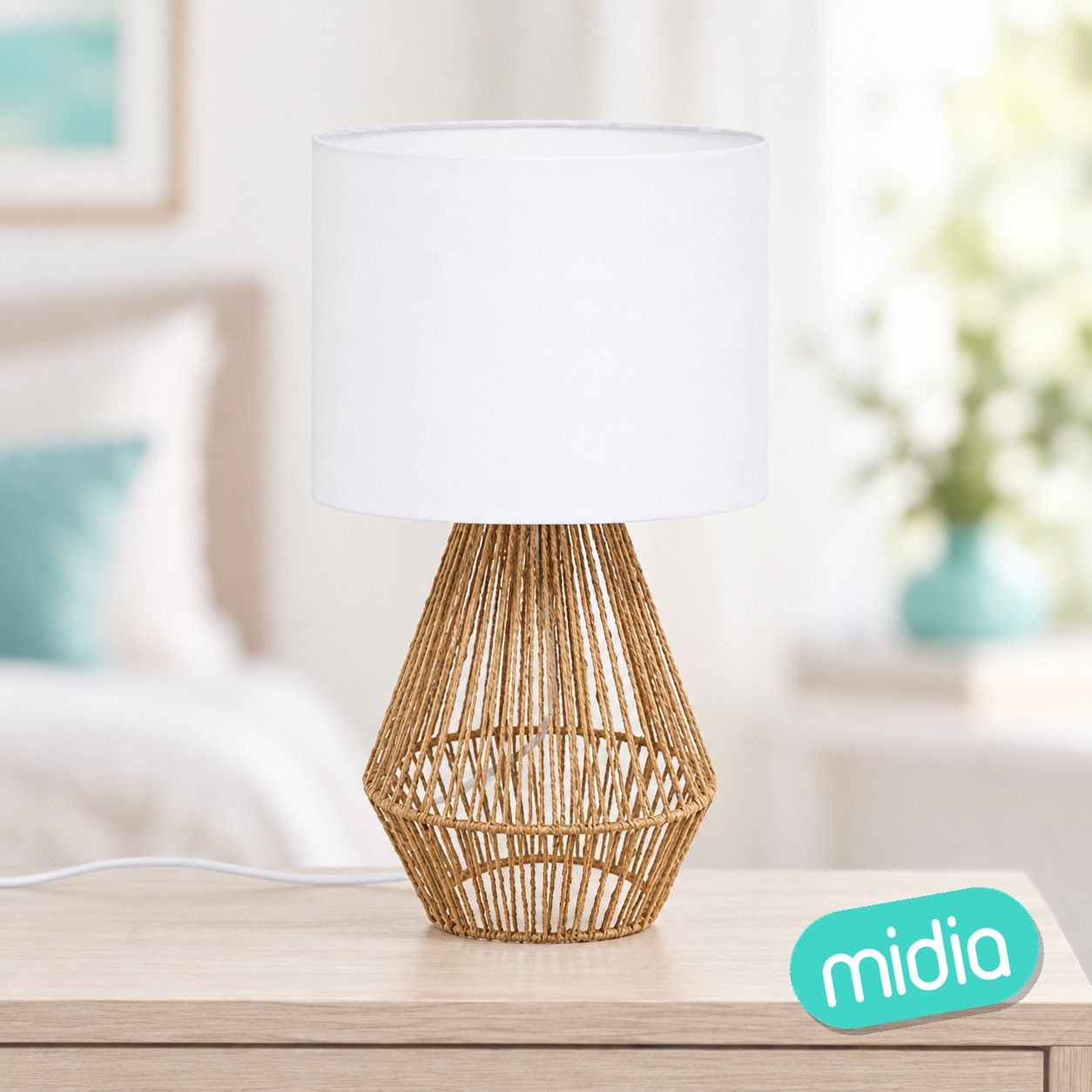 Lámpara recta Lila natural, 40 cm de alto