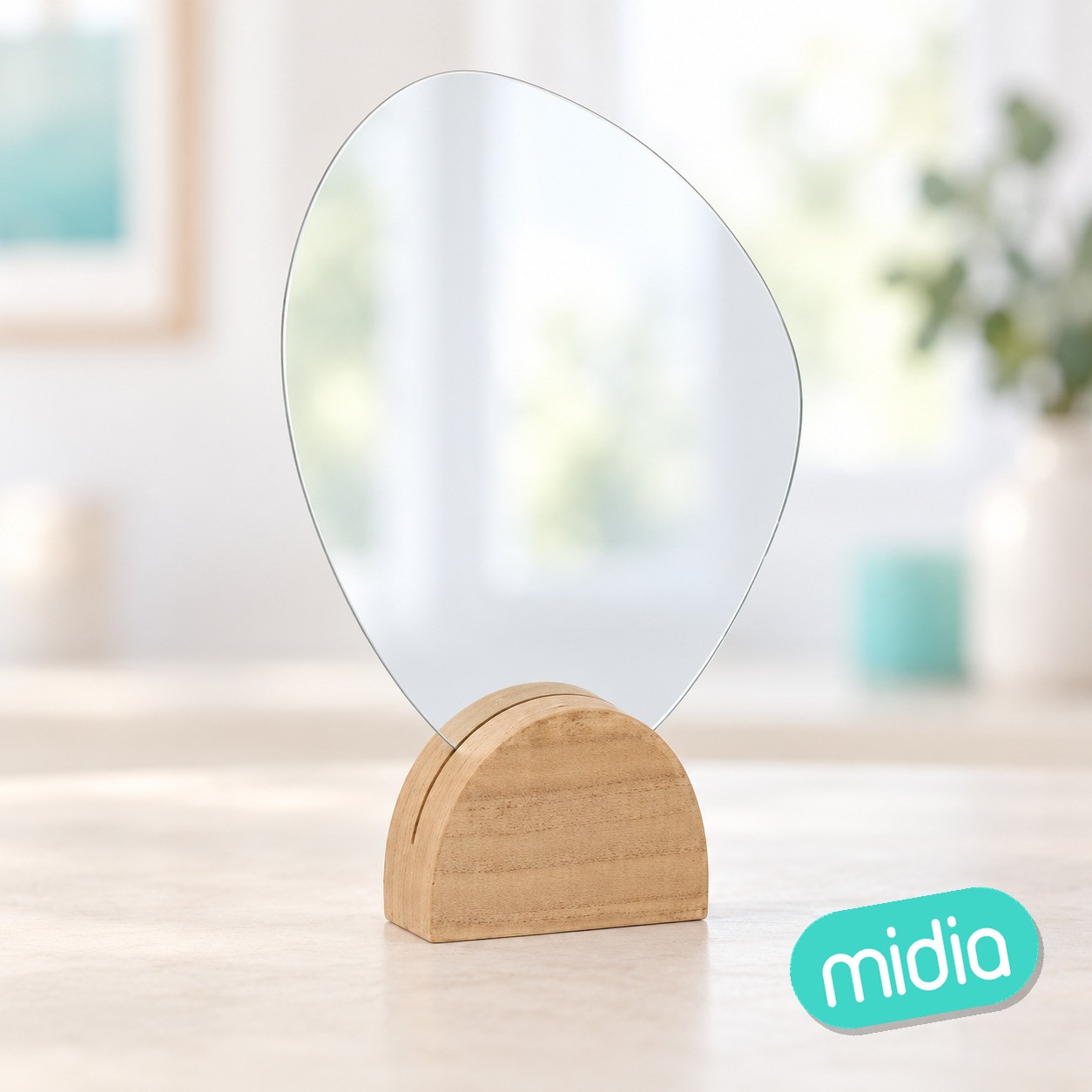 Espejo de sobremesa Olme design madera, 36 cm de alto
