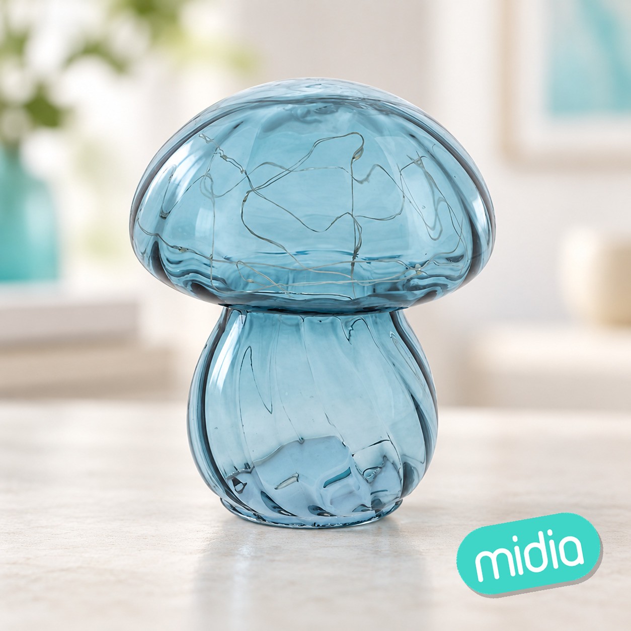 Lámpara de mesa LED Malu azul H15cm