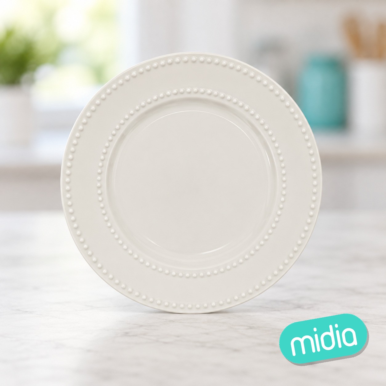 Plato de postre Perle diámetro 19 cm porcelana blanca