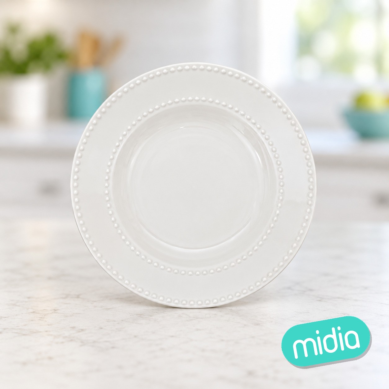 Plato hondo Perle diámetro 22 cm porcelana blanca