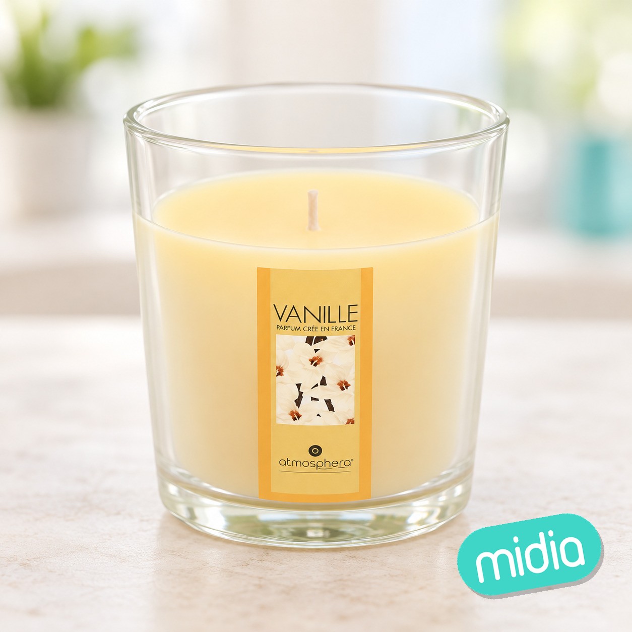 Vela perfumada Nina 190 g recipiente cristal en box palet varios aromas