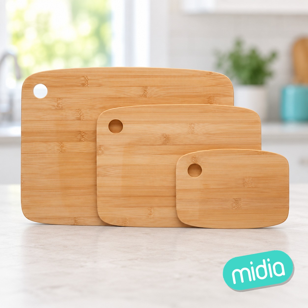 Juego de 3 tablas de cortar de bambú