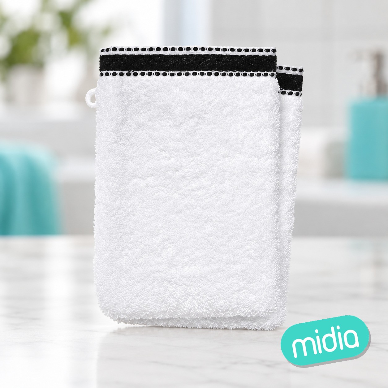 Lote de 2 guantes Joia 15 x 21 cm algodón 550 g/m² blanco