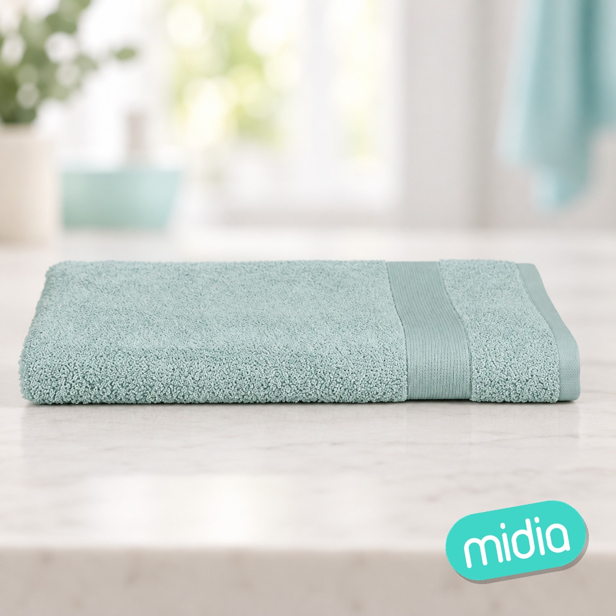 Toalla de baño 50 x 90 cm algodón 450 g/m² blanco azulado