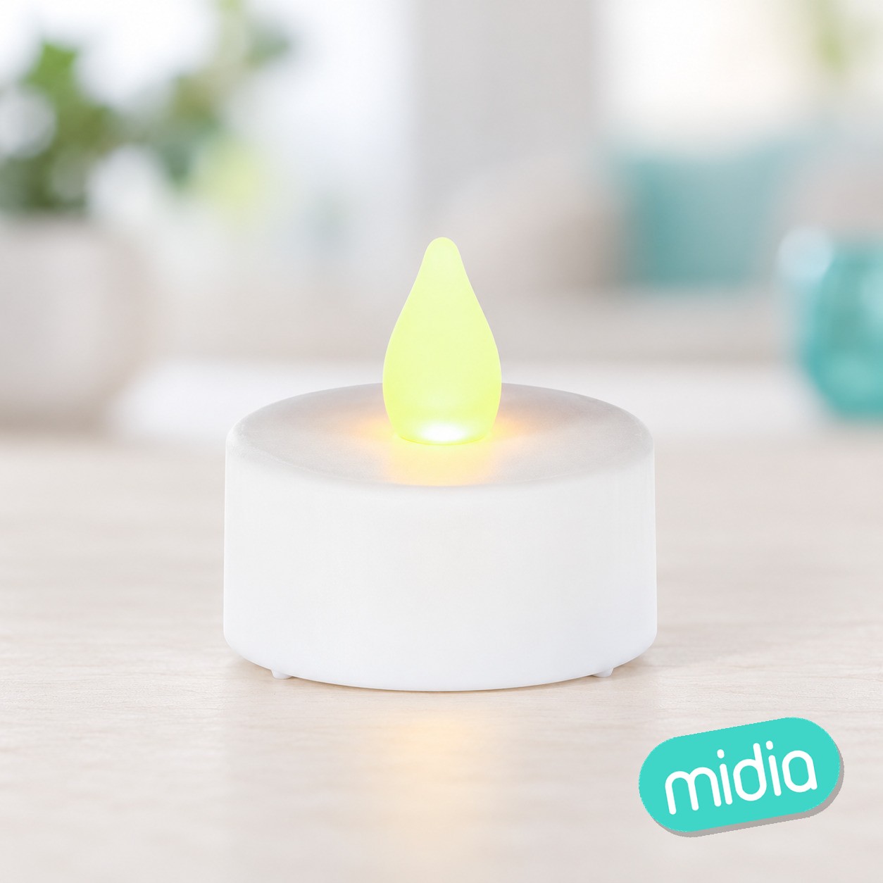 Lote de 16 velas de té led 3,8 x 3,7 cm blanco
