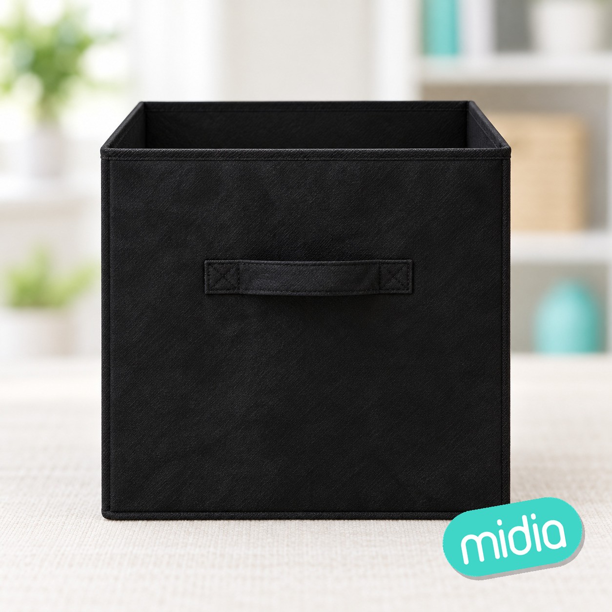 Caja de almacenaje de terciopelo negro 31 x 31 cm