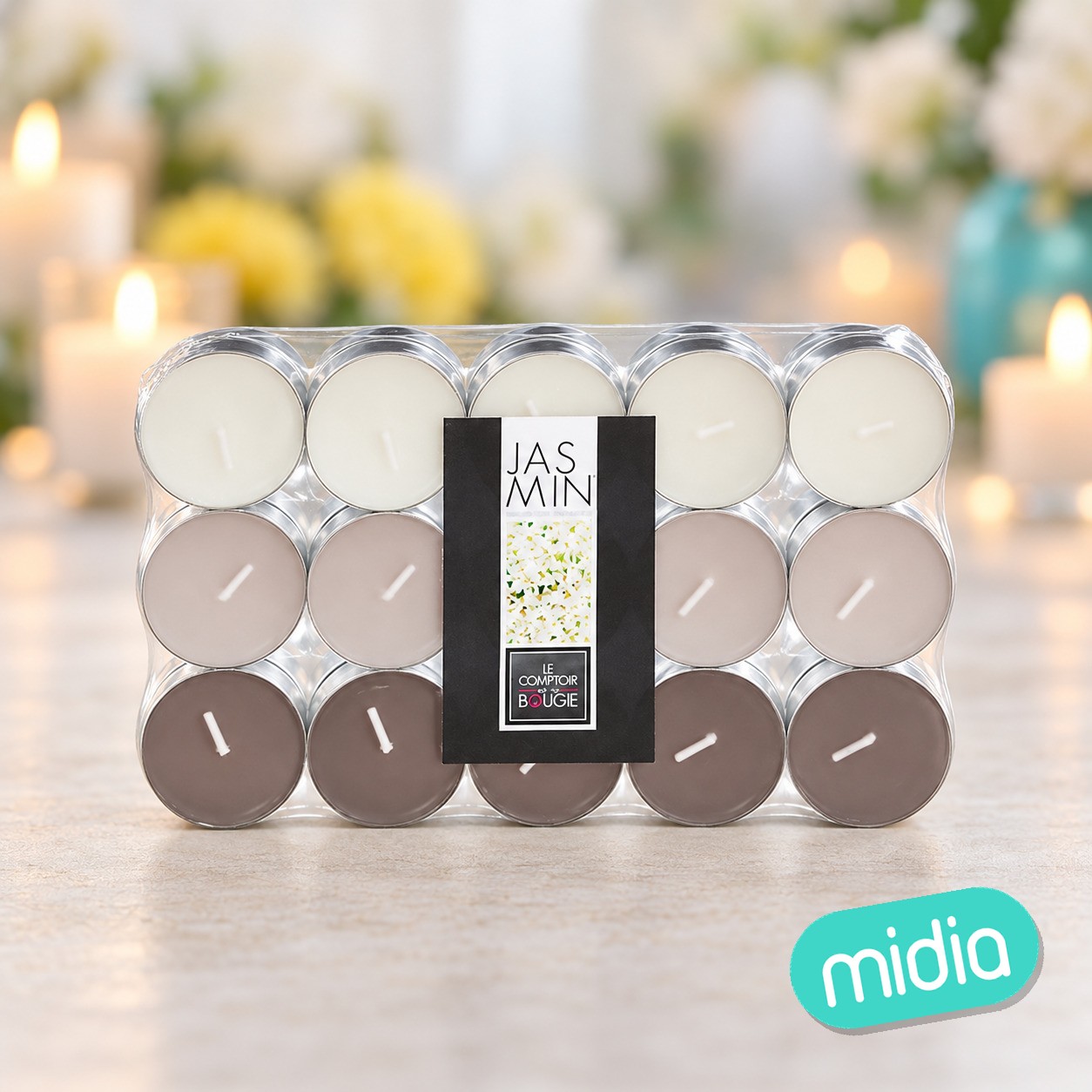 Lote de 30 velas de té perfumadas Nina jazmín
