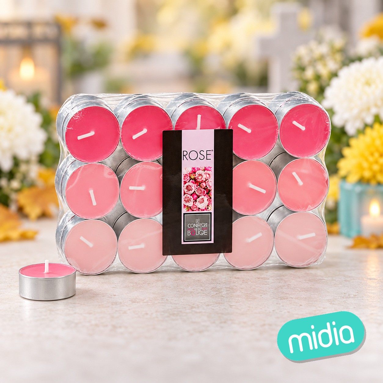 Lote de 30 velas de té perfumadas Nina rosa
