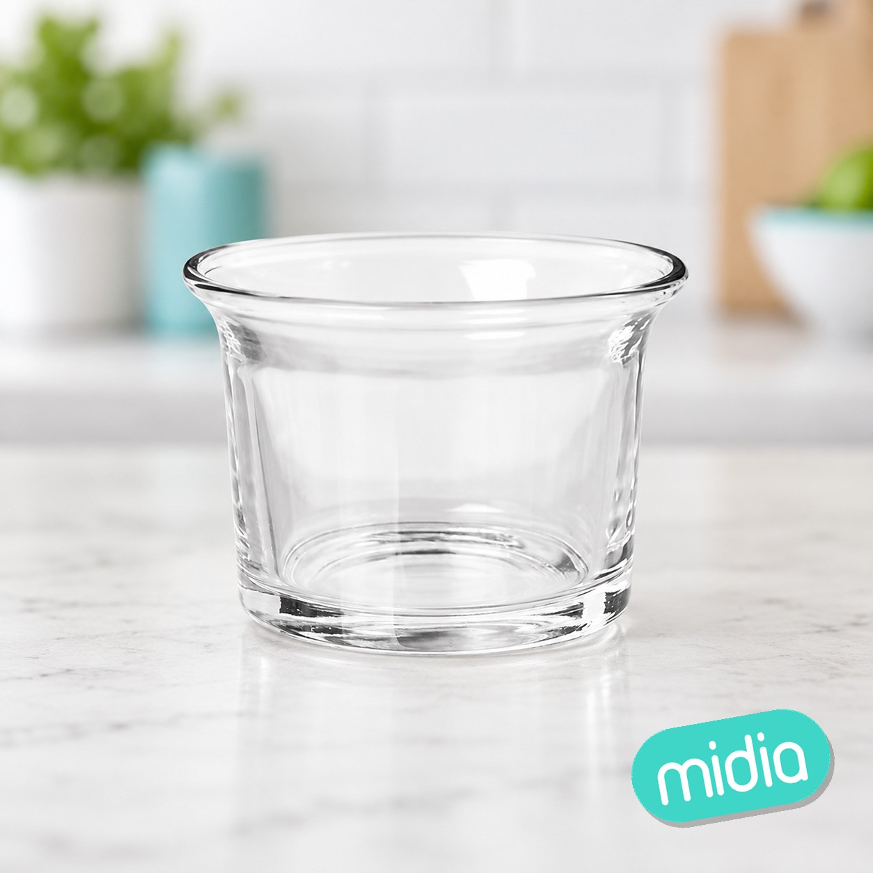 Portavelas pequeño acampanado cristal, 4,6 cm de alto