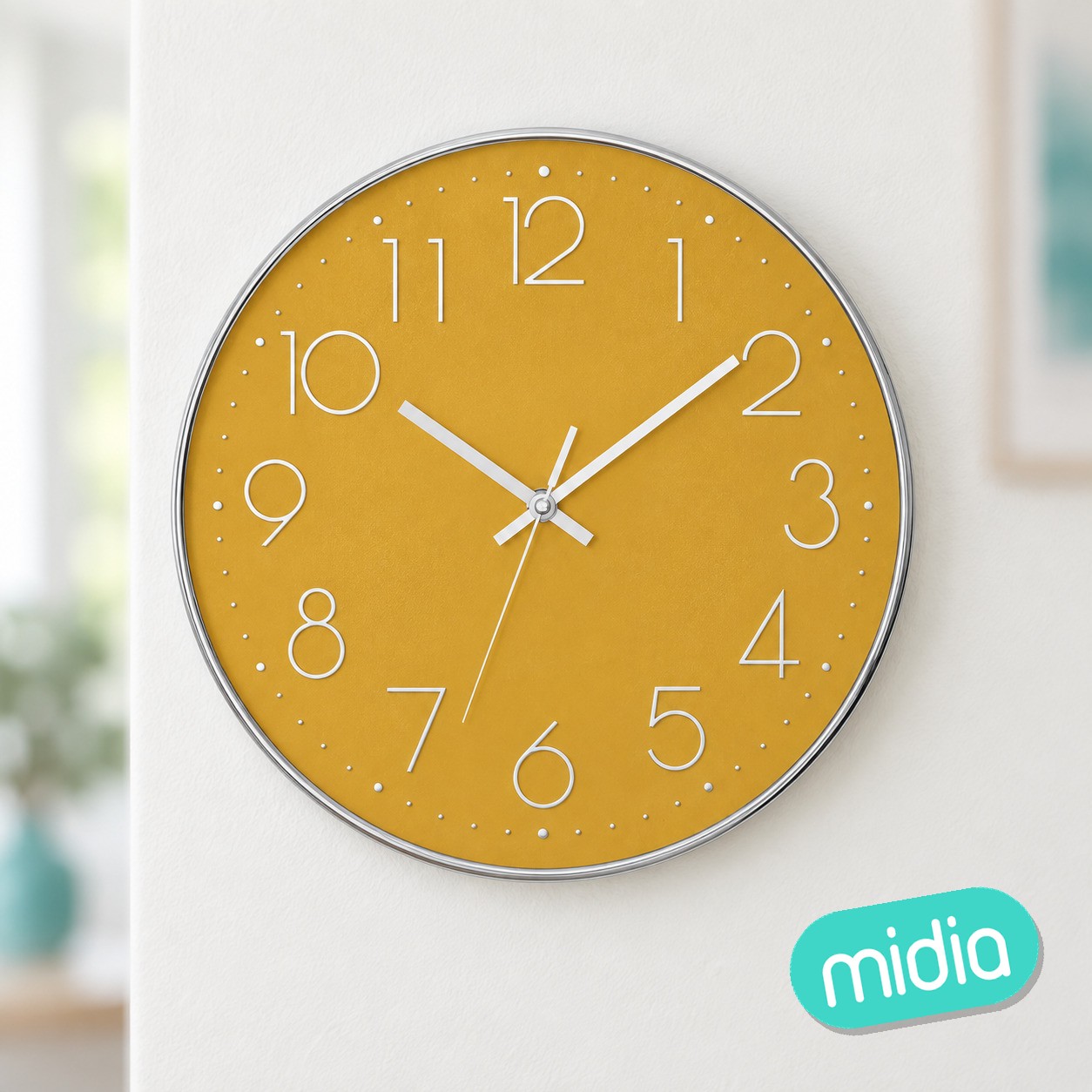 Reloj Laure diám. 30 cm plástico plateado