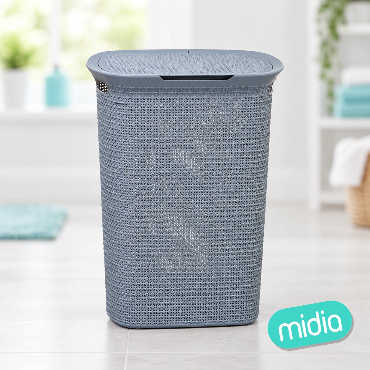 Coffre linge 57l gris scandi