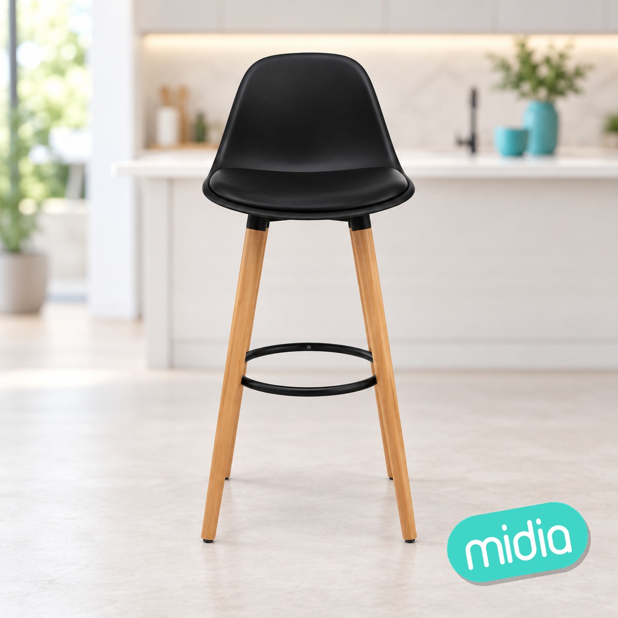 Silla de bar Maxon PP negro