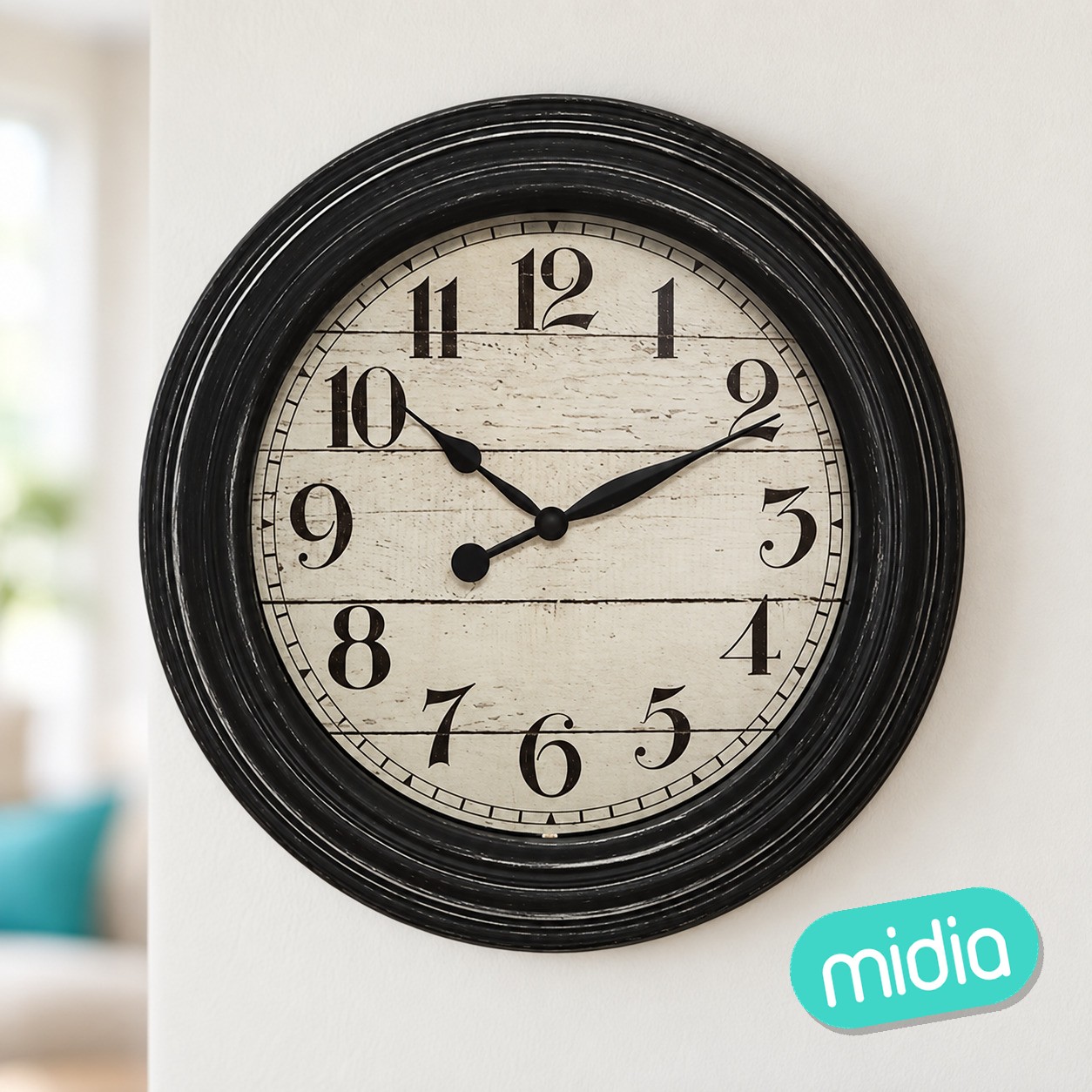 Reloj con molduras Elyssa diám. 29 cm plástico