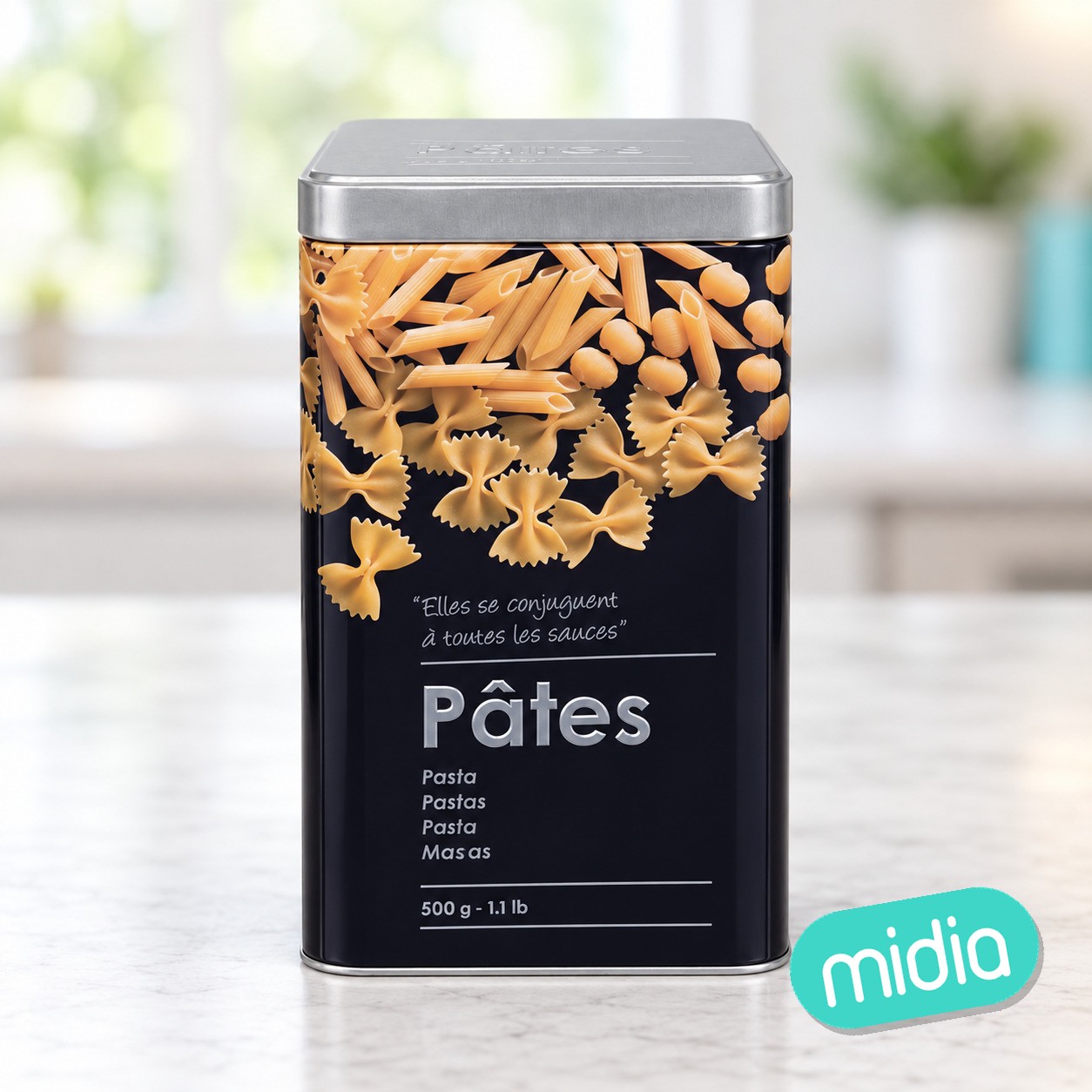 Bote para pasta de metal en relieve Black Edition