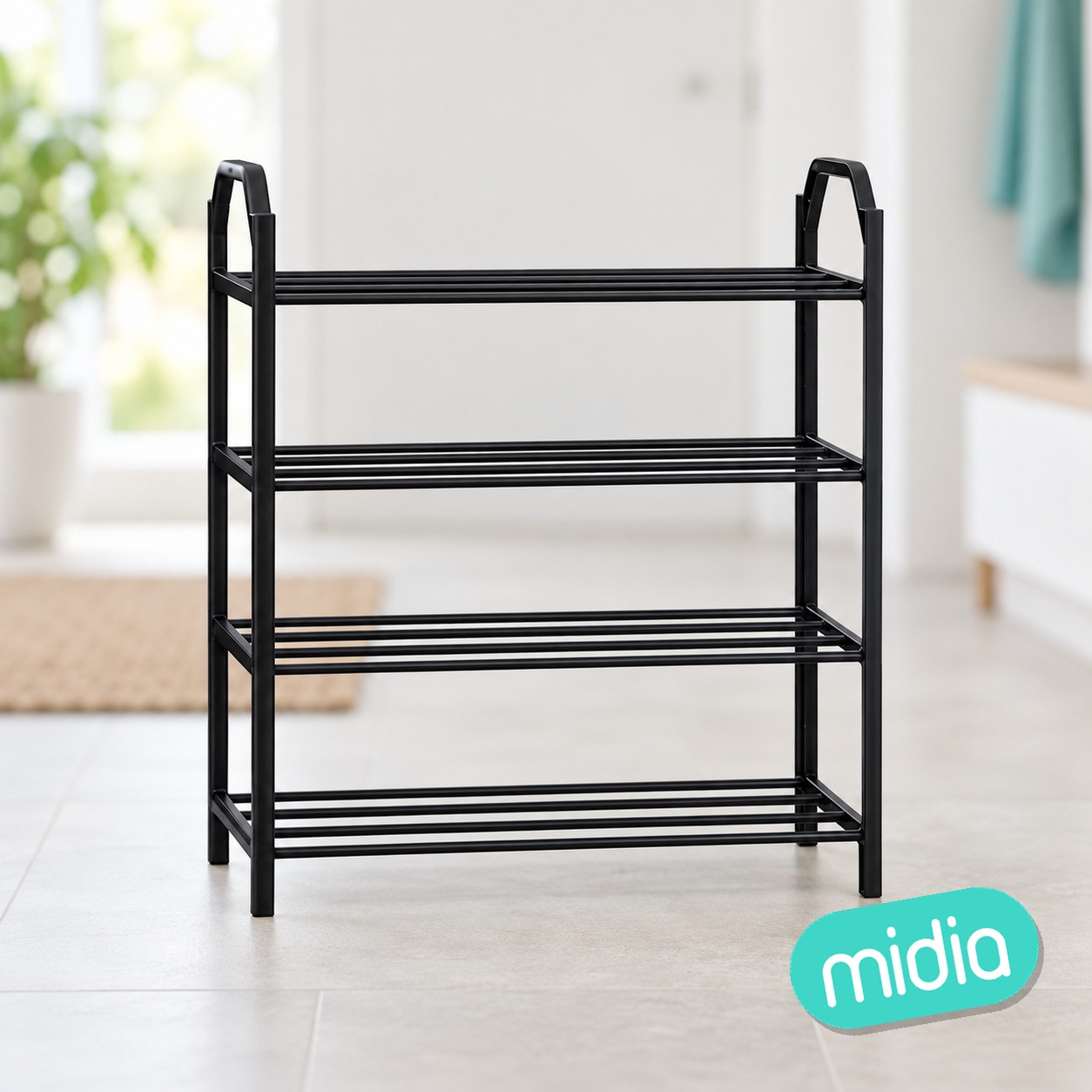 Zapatero de metal y plástico para 8 pares en caja paletizada