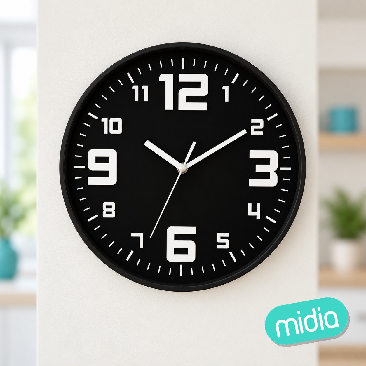Horloge plast elian noir d30