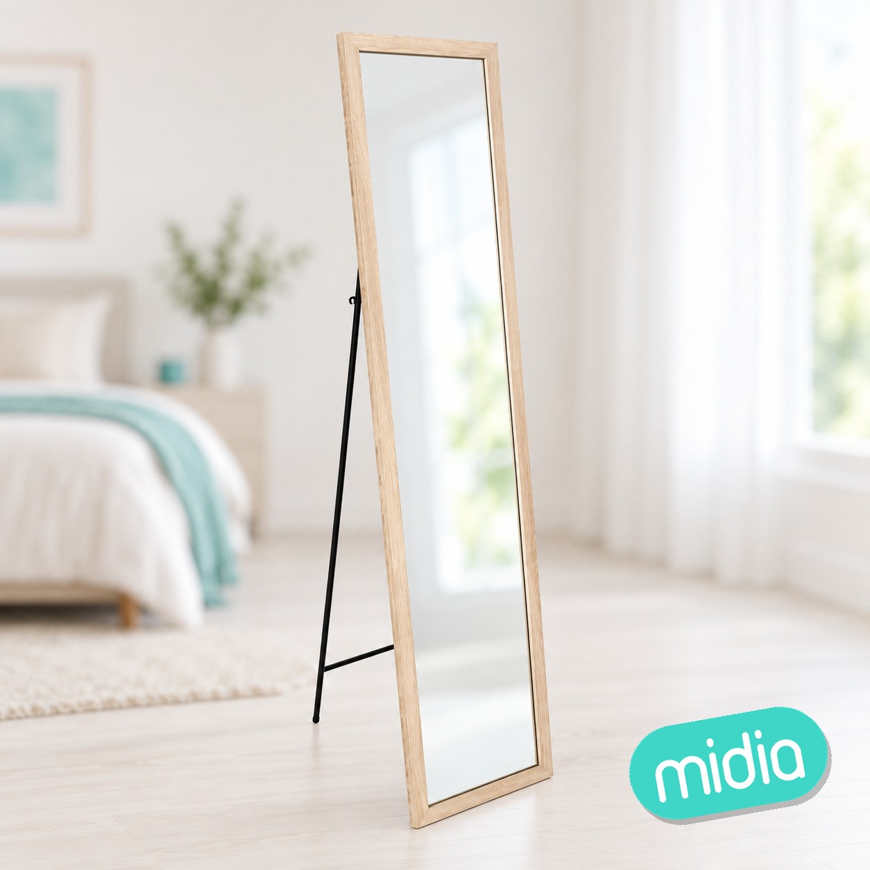 Miroir pd bois 35x155 ast