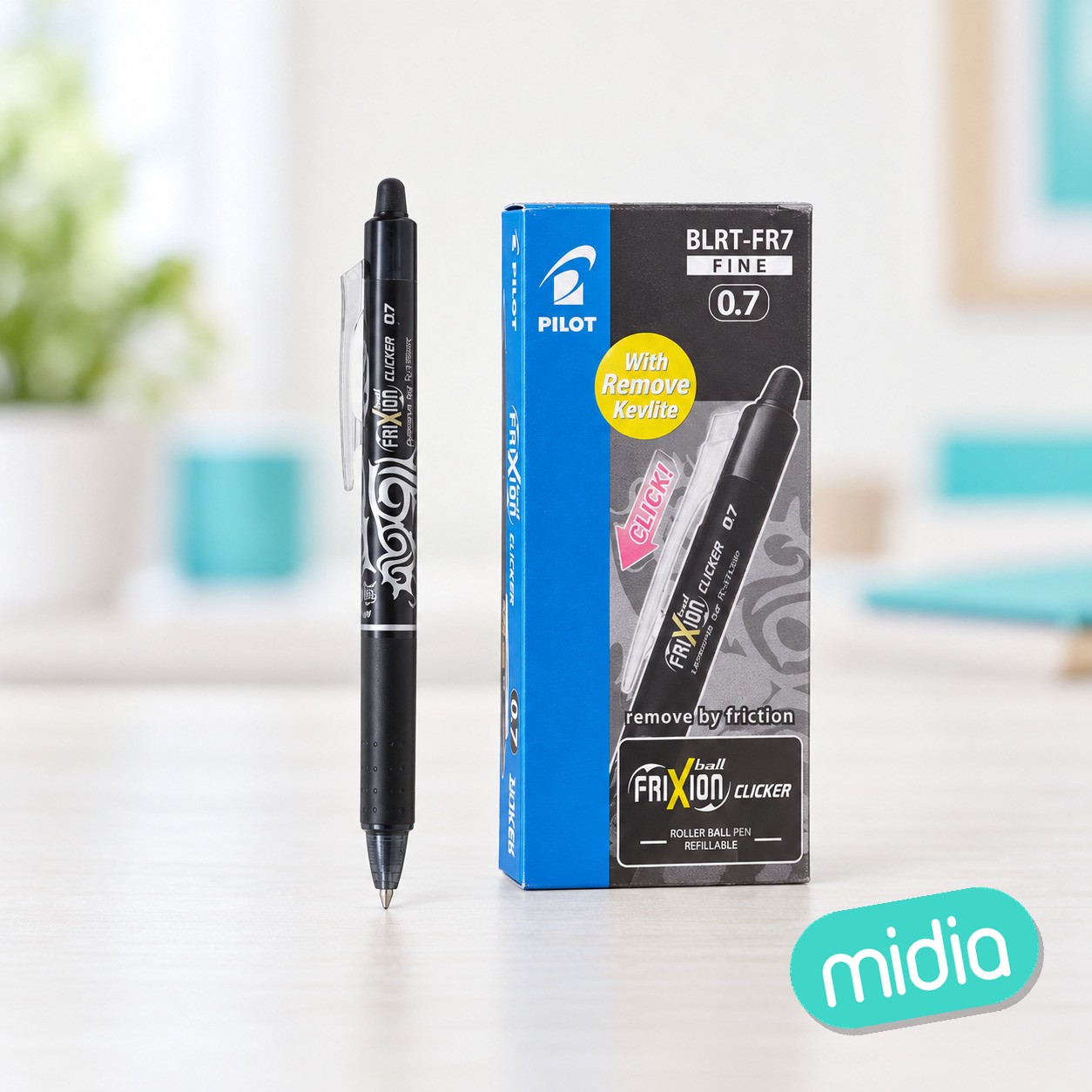 Boligrafo pilot frixion clip negro 0,7