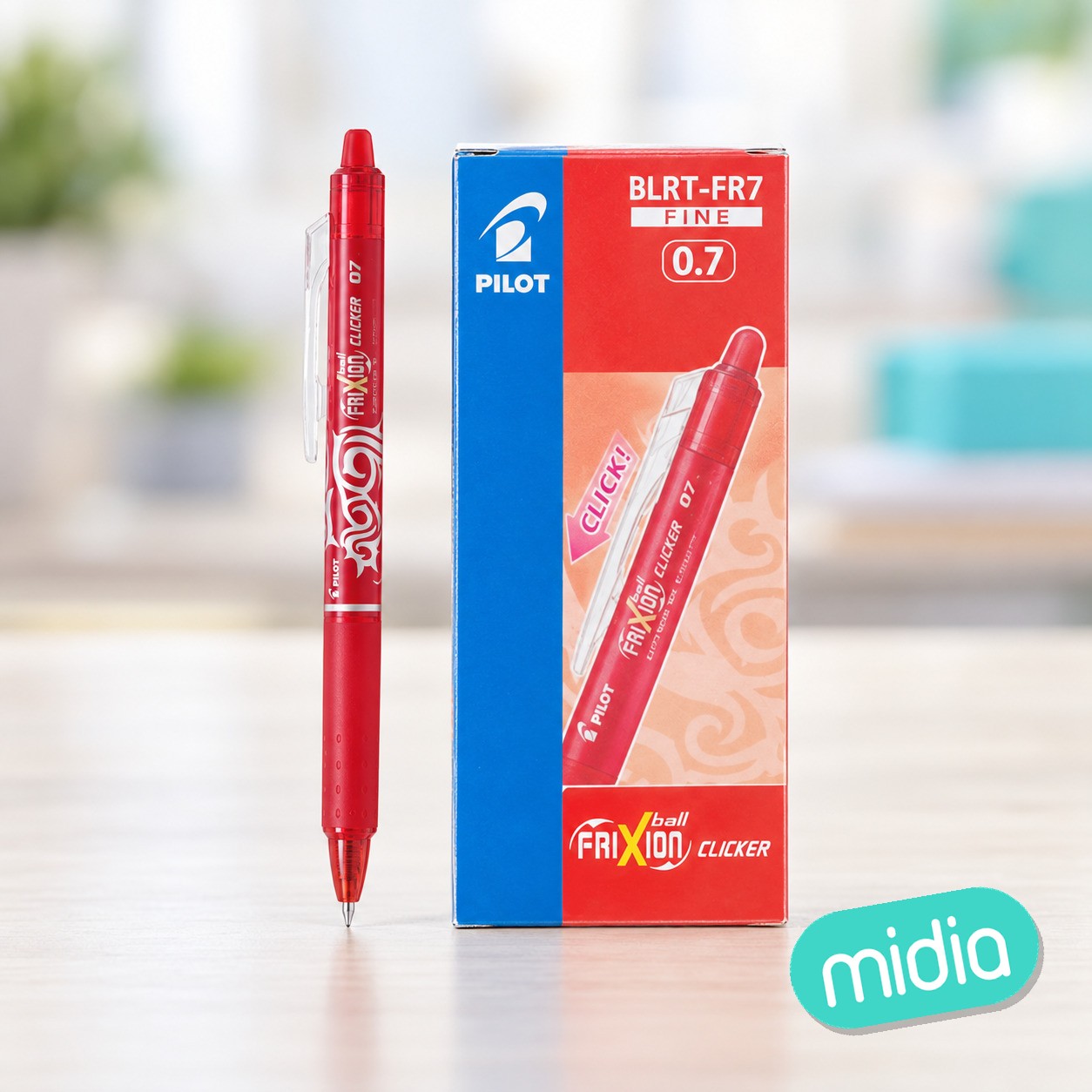 Boligrafo pilot frixion clip rojo