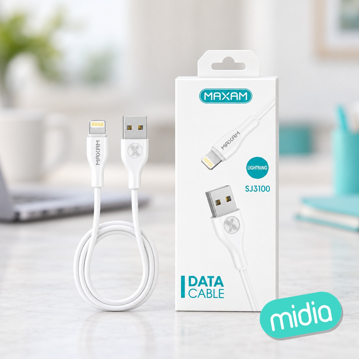 SJ-3100 Cable de inyección de PVC blanco Apple 3A 1M