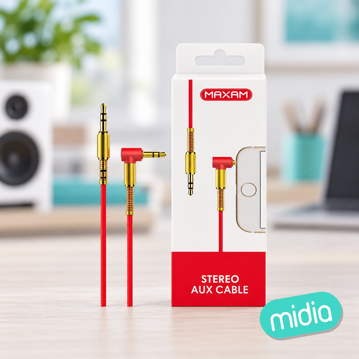 Ac-2101mm rojo 1.2m 3.5mm mini jack cable