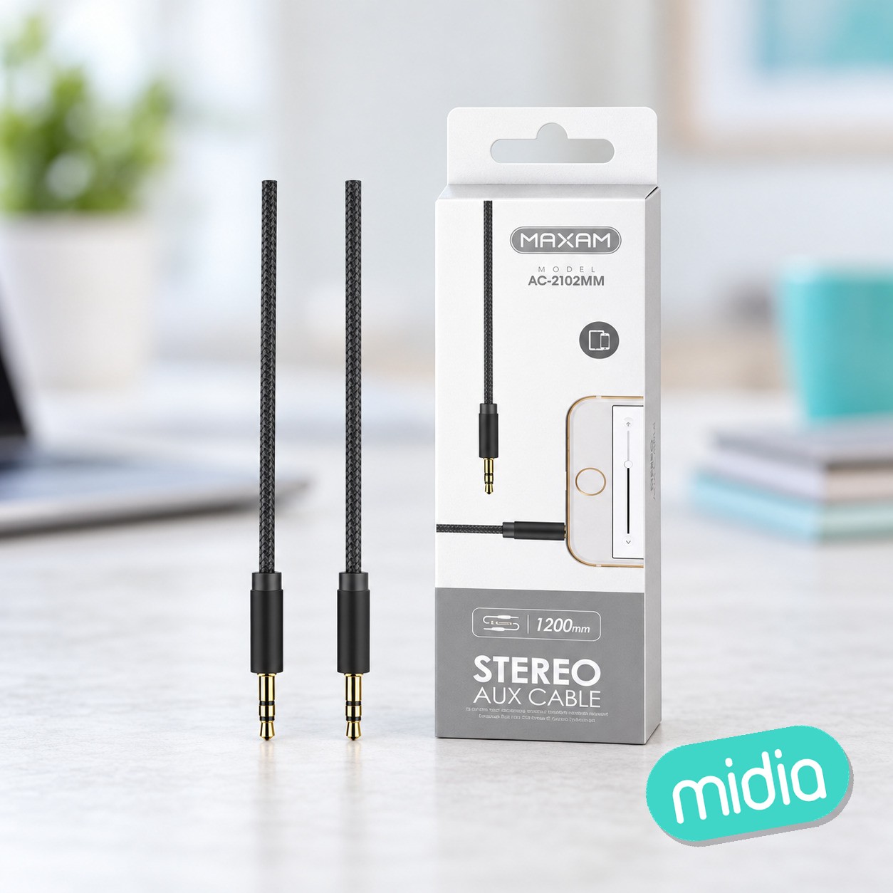 Ac-2102mm negro 1.2m 3.5mm mini jack cable