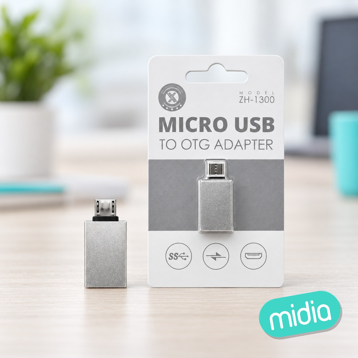 Zh-1300 silver u3.0 micro usb otg adapter