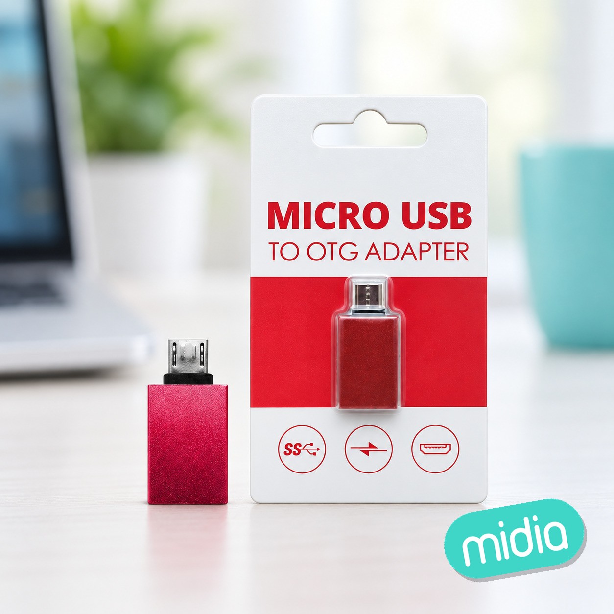 Zh-1300 rojo u3.0 micro usb otg adaptador