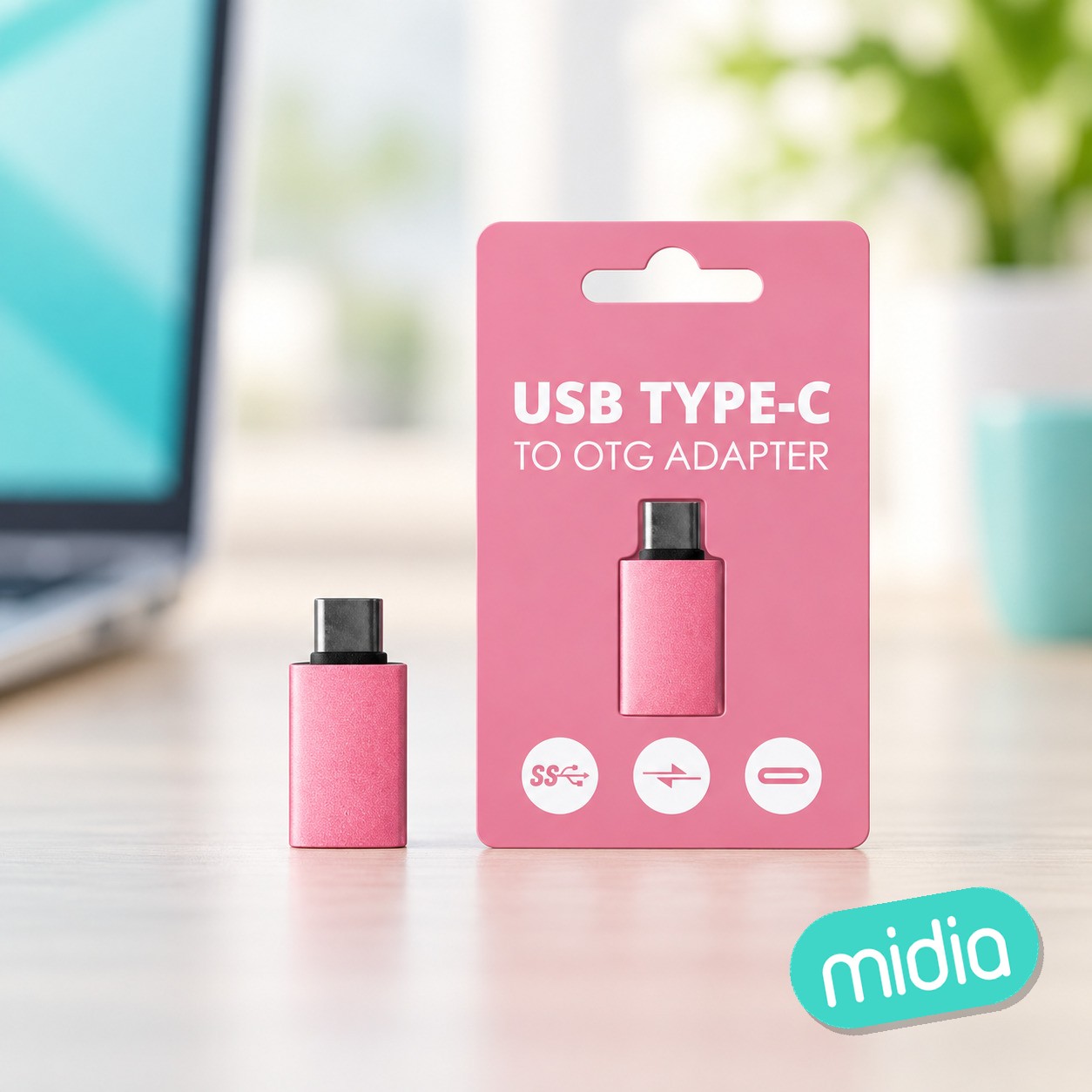 Zh-2300 rosado u3.0 type c otg adaptador
