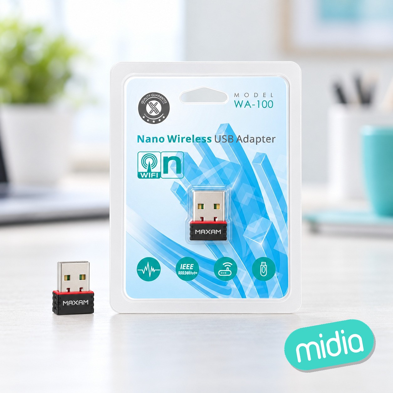 WA-100 Negro Nano Adaptador USB Inalámbrico 150Mbps