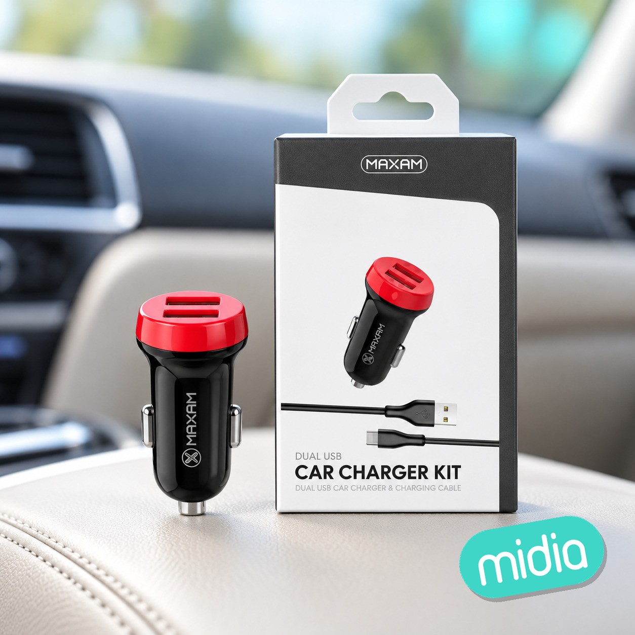 Tz-2203i negro y rojo 2usb/3.1a 1m ip usb cable cargador de coche