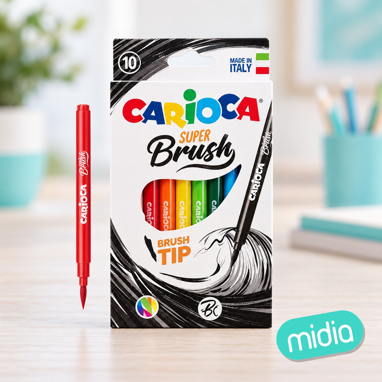 Caja 10 rotuladores brush carioca