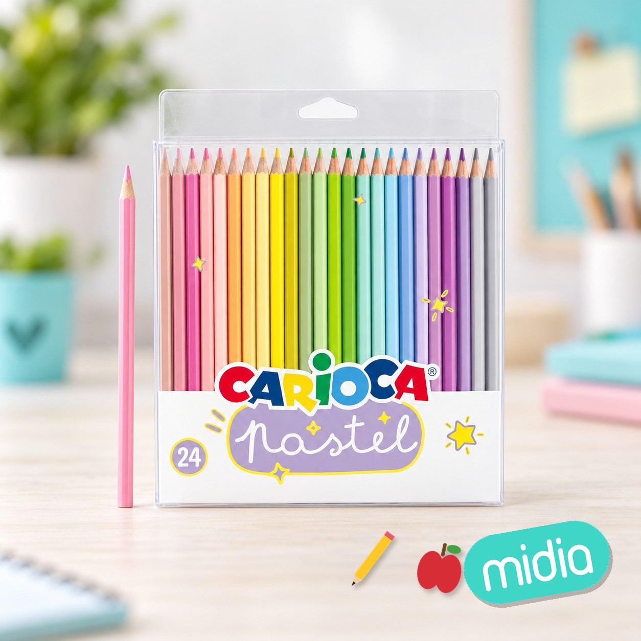 Caja 24 lapices pastel