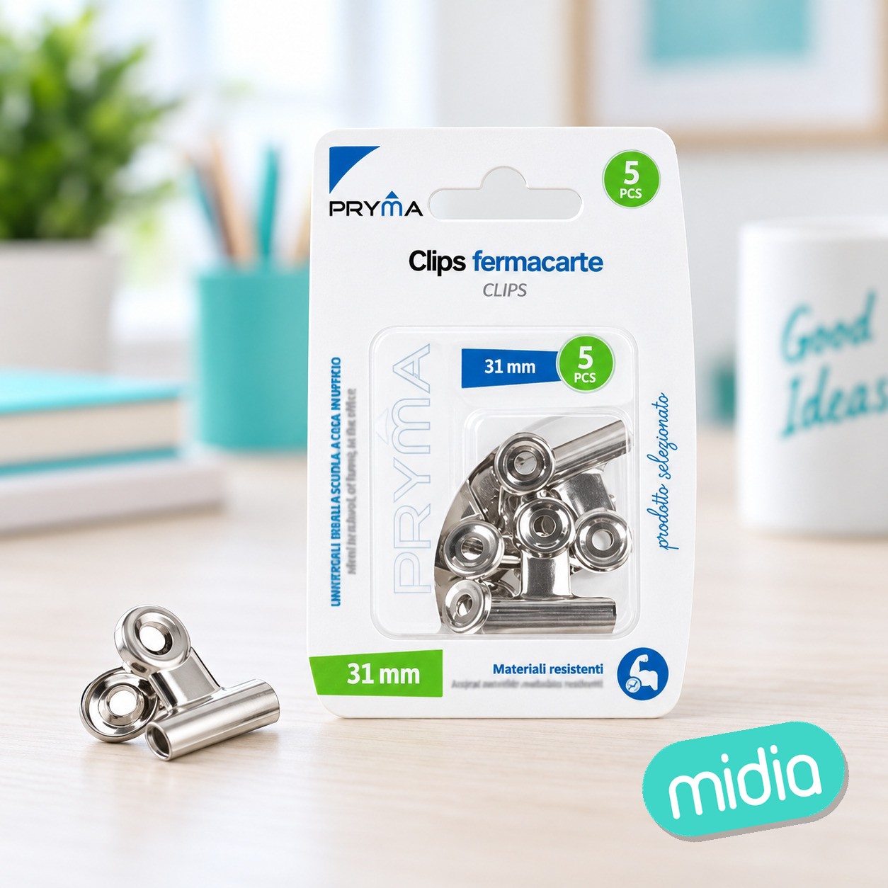 Clip de bulldog metálico 31mm 5pz
