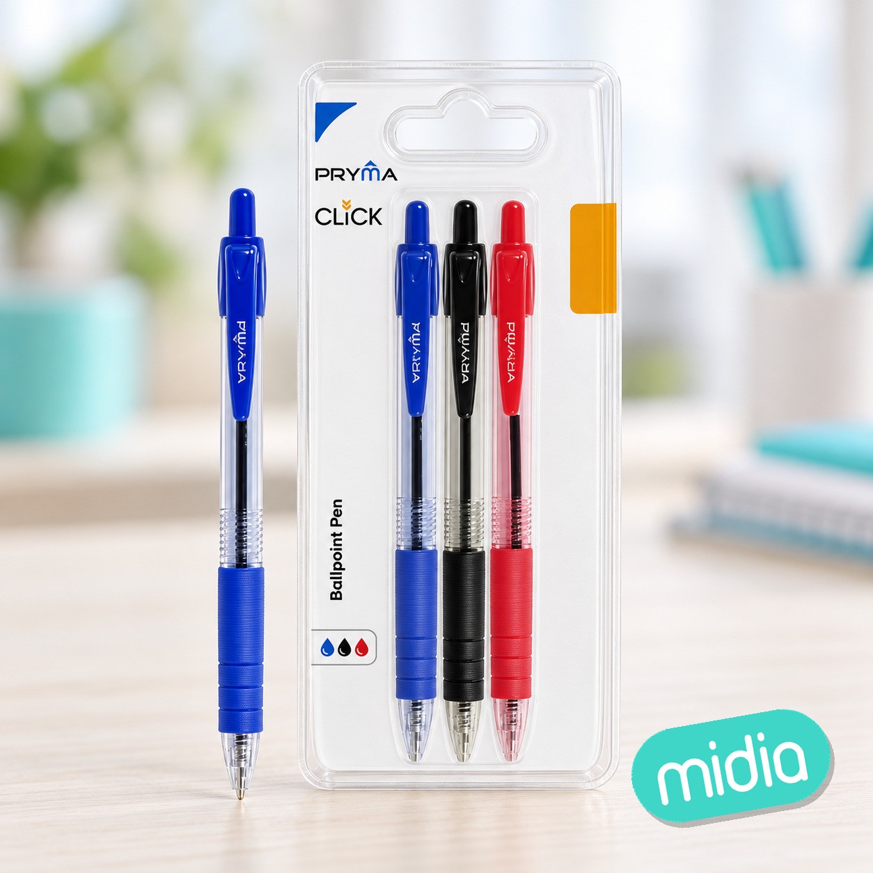 Bolígrafo de clic 1mm 3pz