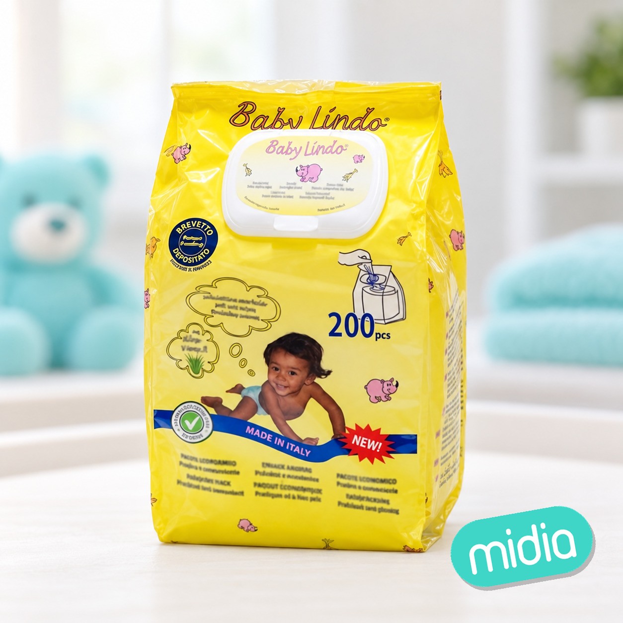 Baby lindo toallitas 200ud.bolsa con tapa