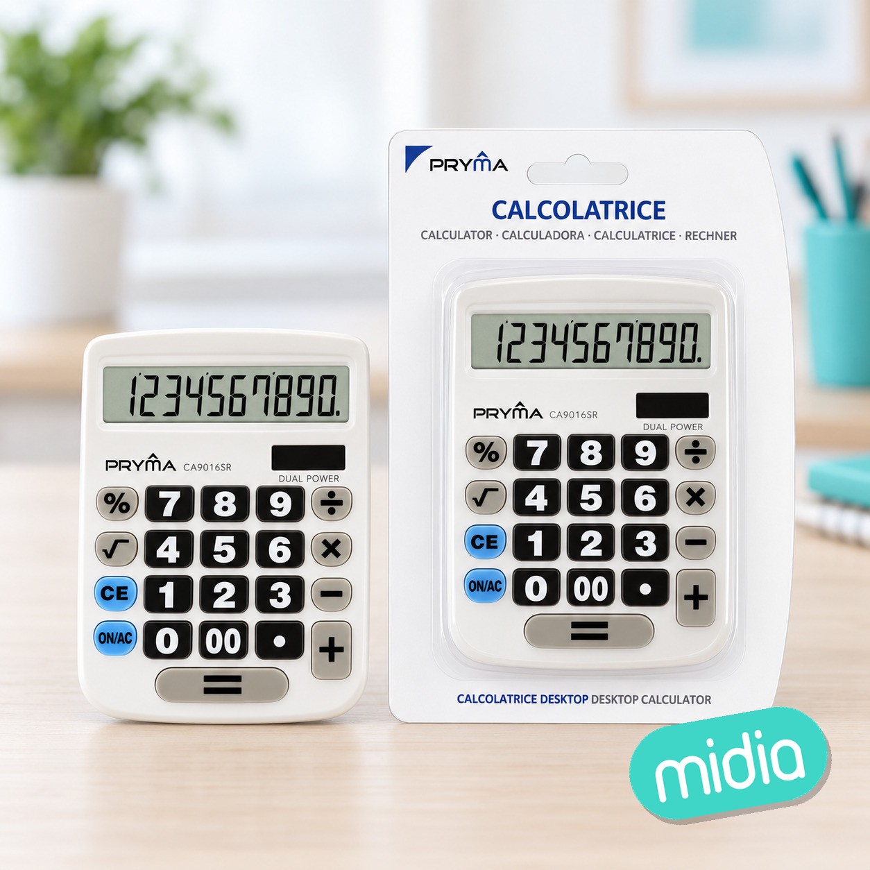 Calculadora de 10 dígitos 155x105x22mm blanco