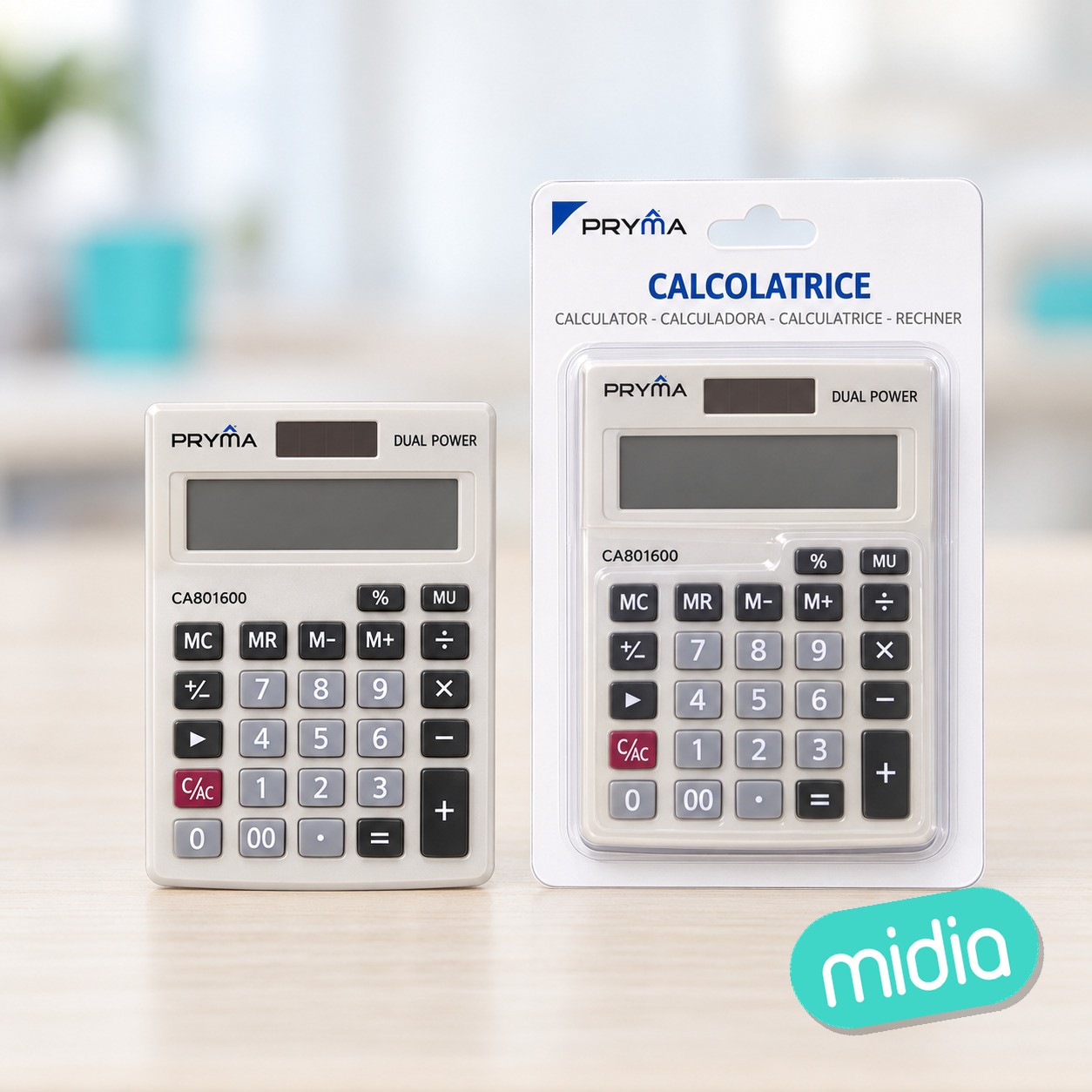 Calculadora de 12 dígitos 145x103x30mm blanco