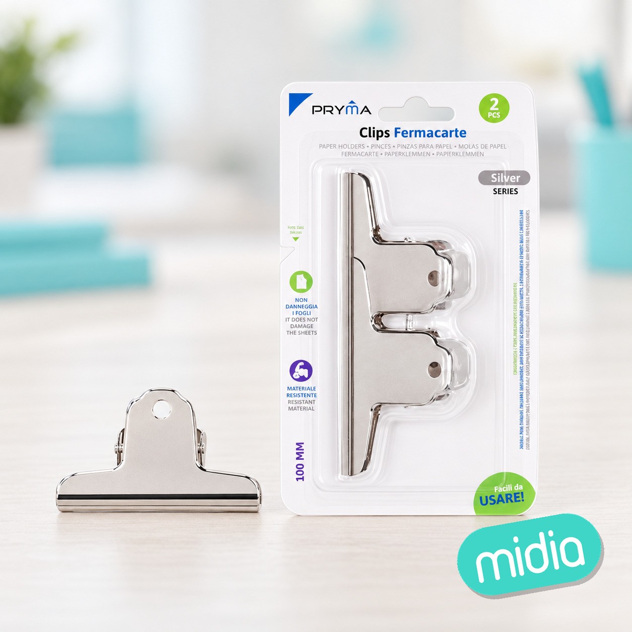 Clip de bulldog metálico 100mm 2pz