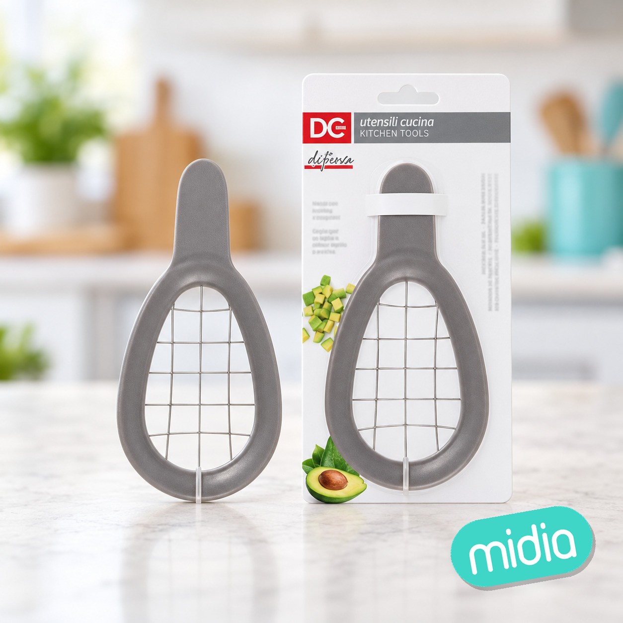 Dc casa taglia avocado c/griglia 16x8.3x5.2cm