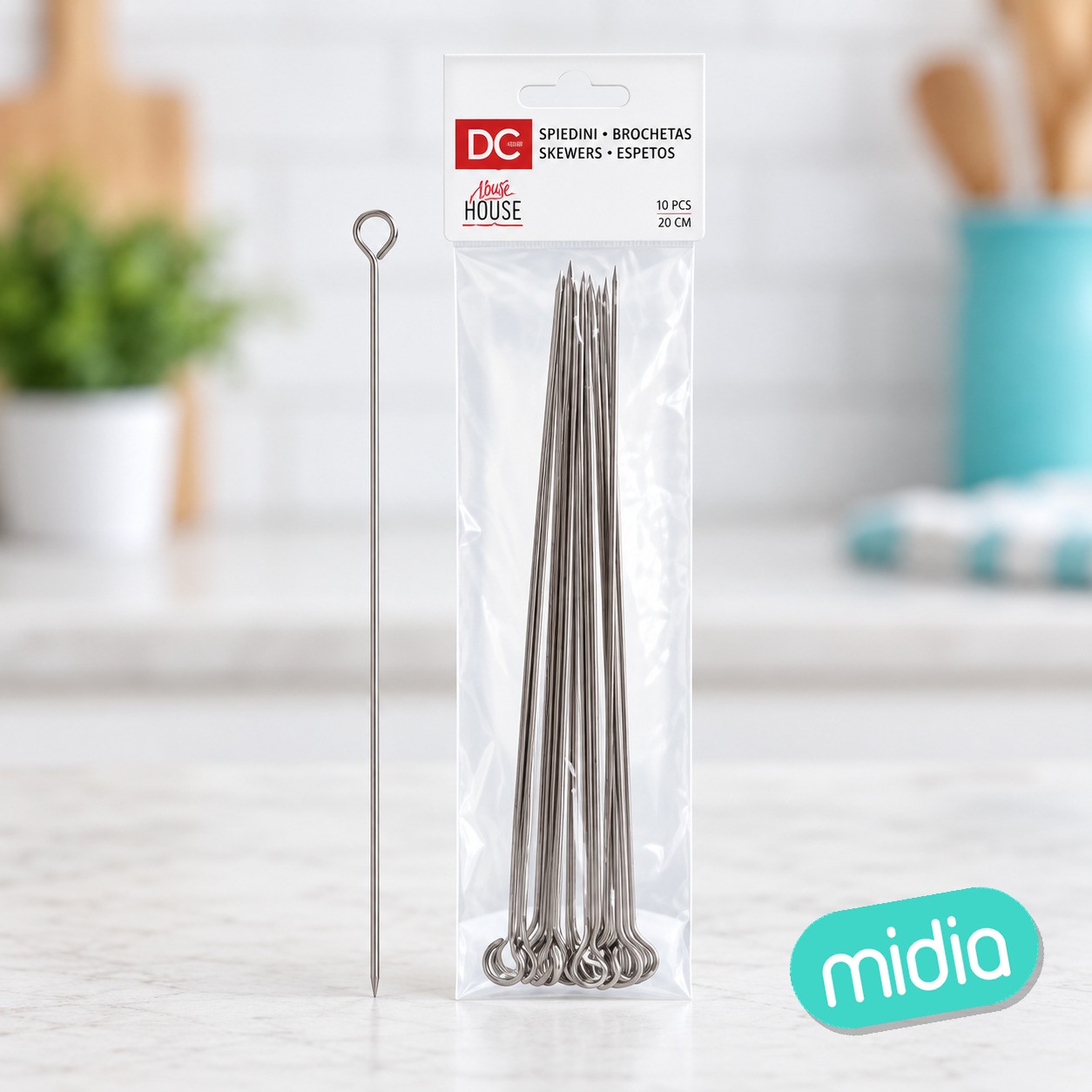 Brochetas acero 20cm 12pz