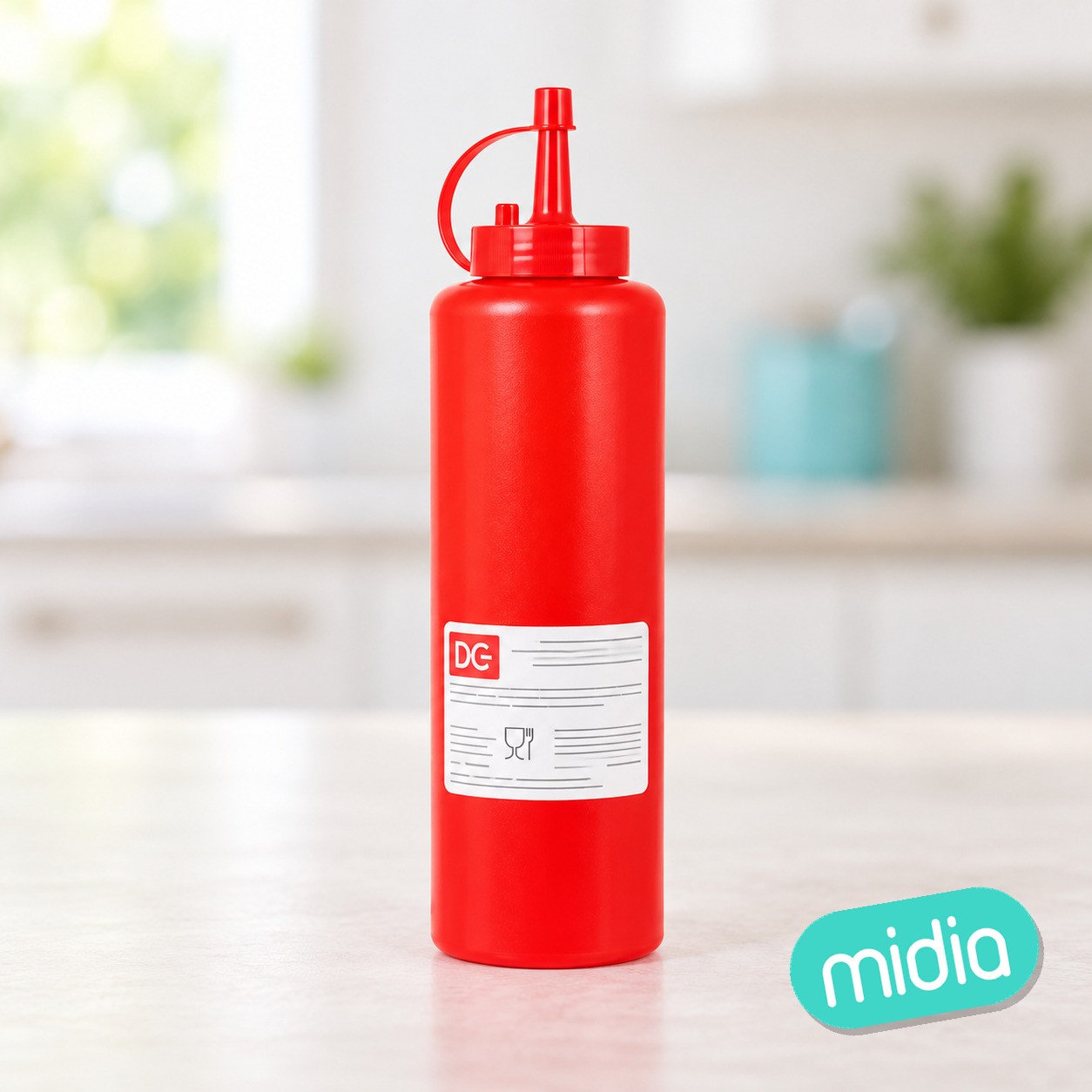 Bote dispensador salsa 470ml 22x5,8cm