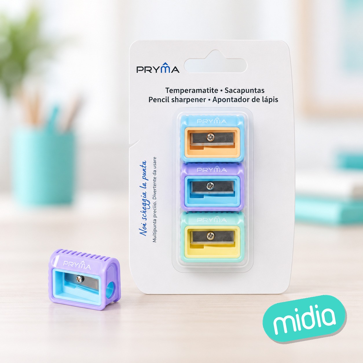 Sacapuntas 1 agujero 3,1x2,4x1,5 cm 3uds