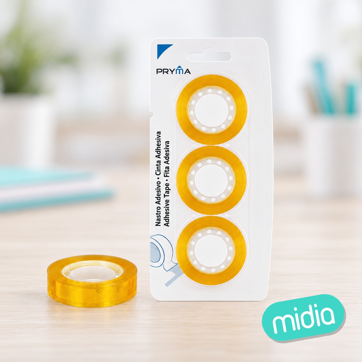 Cinta adhesiva transparente 12mmx30m 3pz