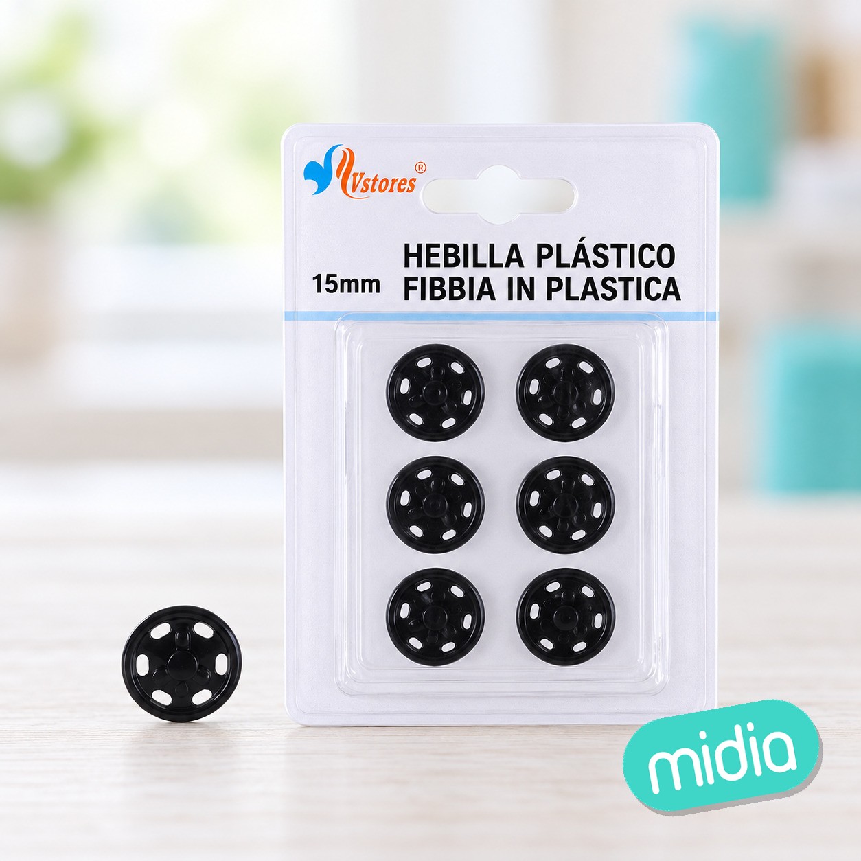 Hebilla plástico negro