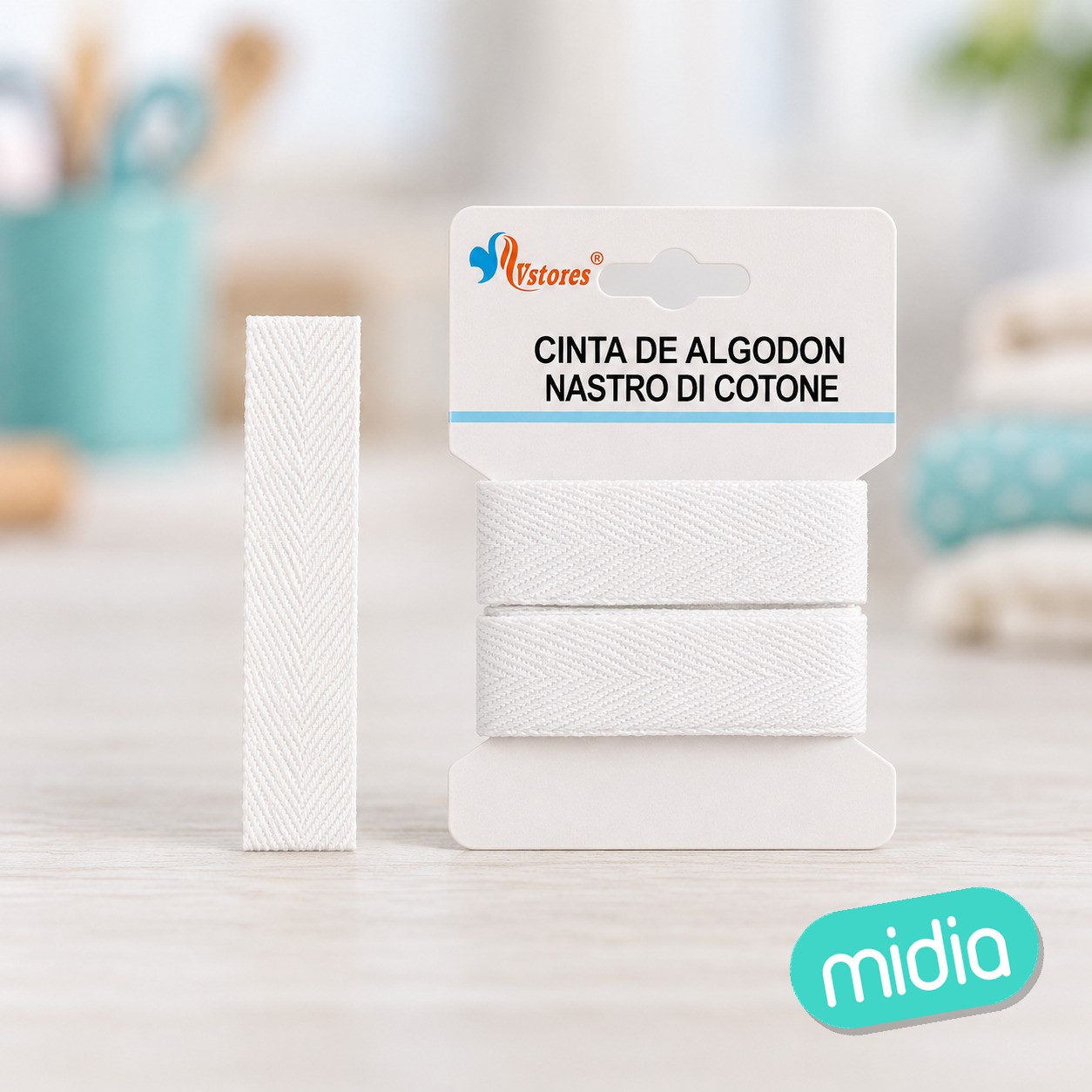 Cinta de algodon blanco