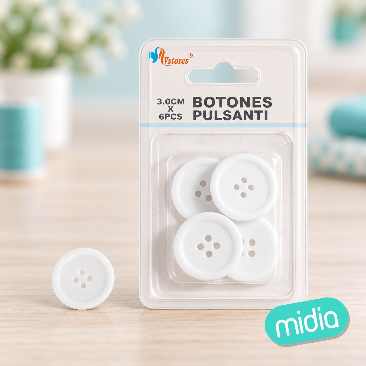 Botones blanco 3.0cm