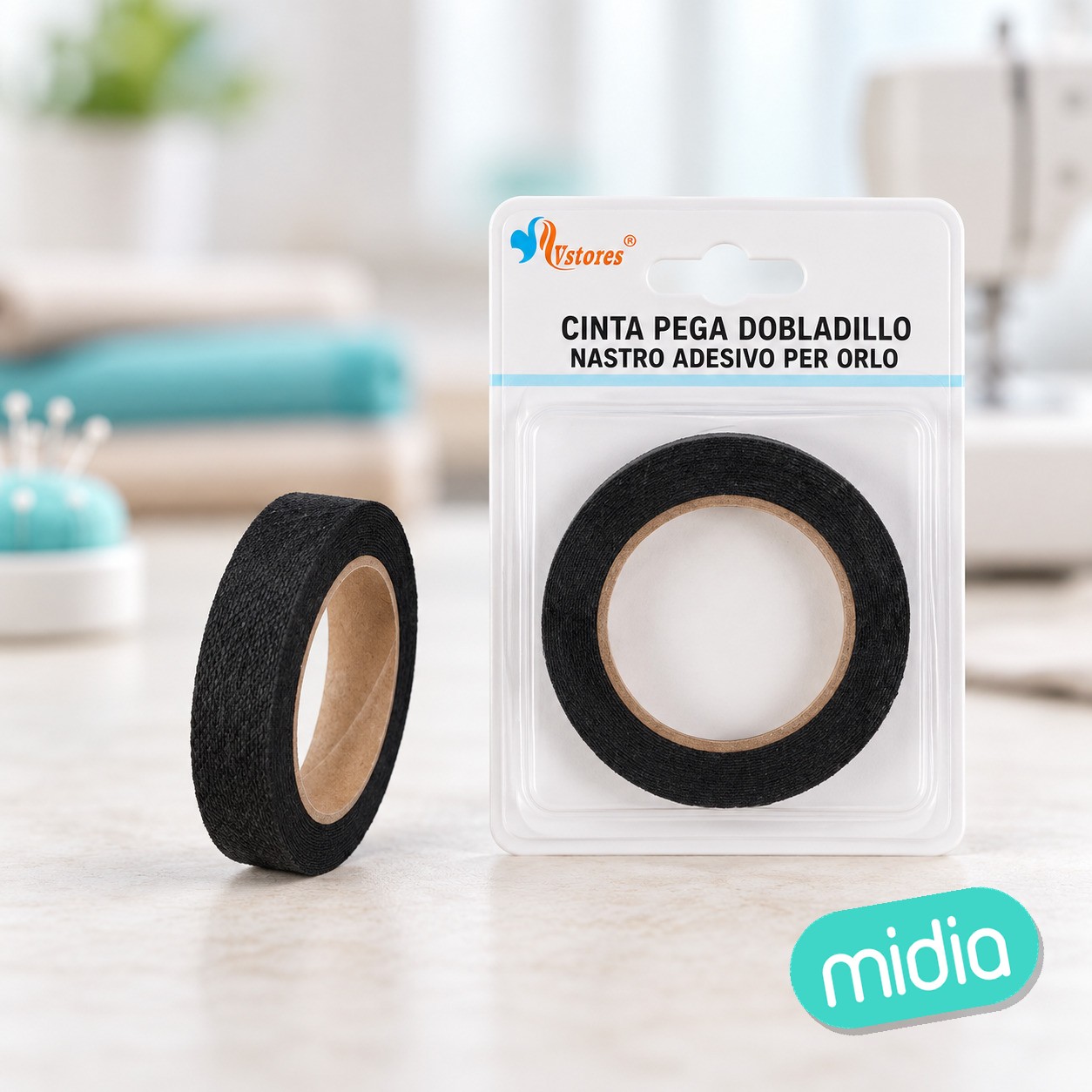 Cinta plancha negro 10mm'